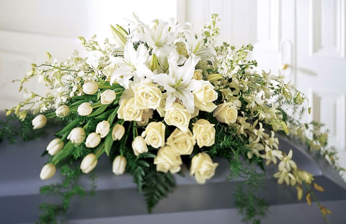 Grand All White Casket Spray-FNGA-01