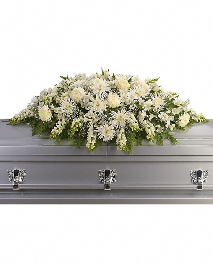 All White Casket Spray-T264-3A