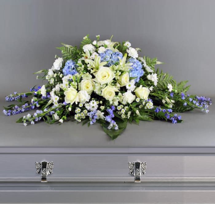 Blue and White Casket Spray-FNBW-01