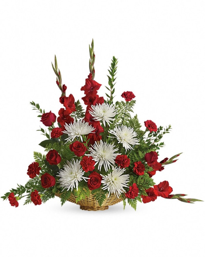 Red and White  Sympathy Basket-FNFSB-32