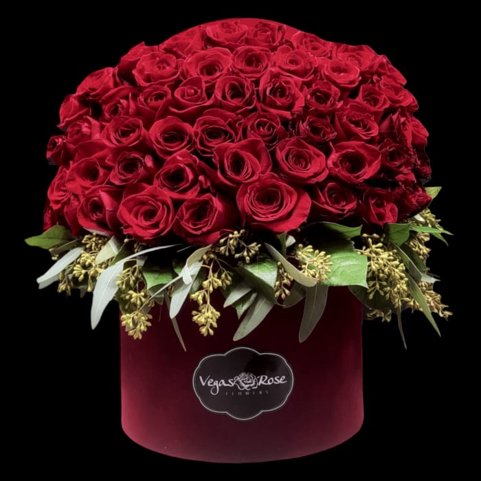 RED ROSES IN ANY WIDE BOX