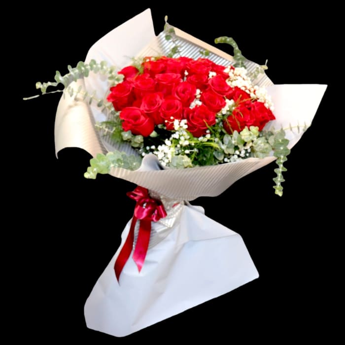 RED ROSE BOUQUET WITH FILLERS