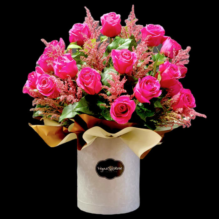 HOT PINK ROSES IN ANY TISSUE BOX