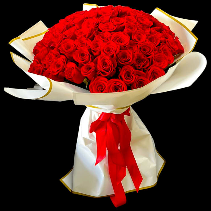 100 RED ROSES BOUQUET