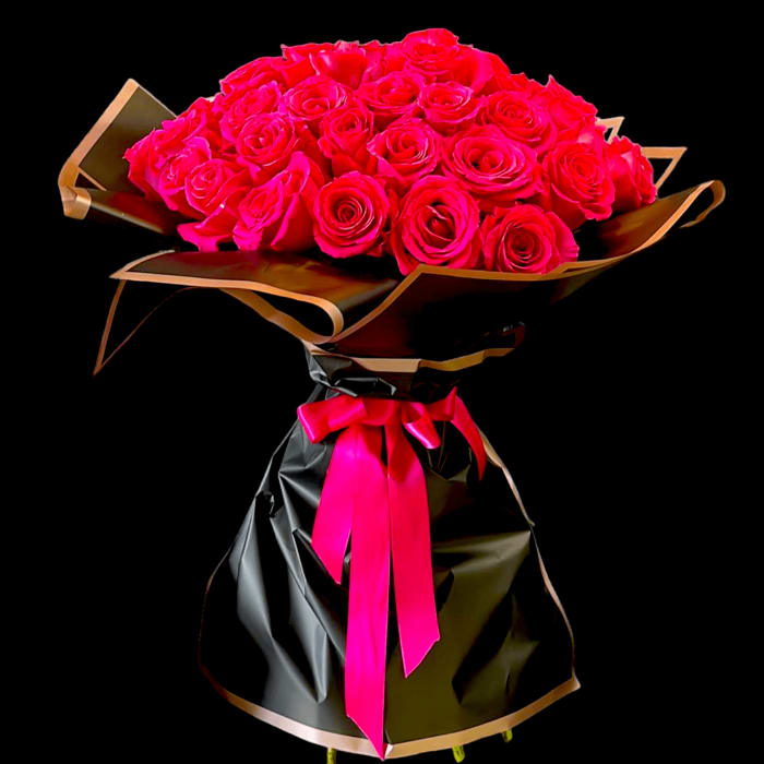 100 HOT PINK ROSE BOUQUET