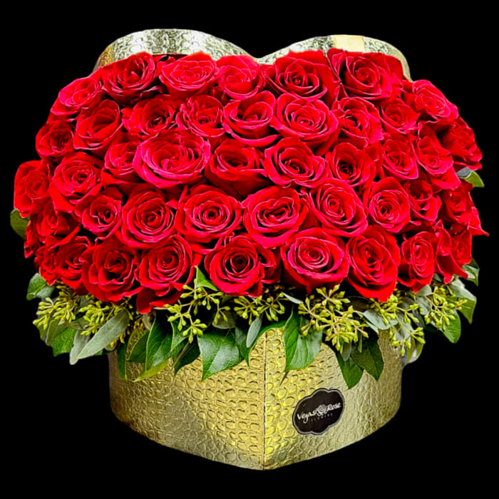 RED ROSES IN ANY HEART BOX