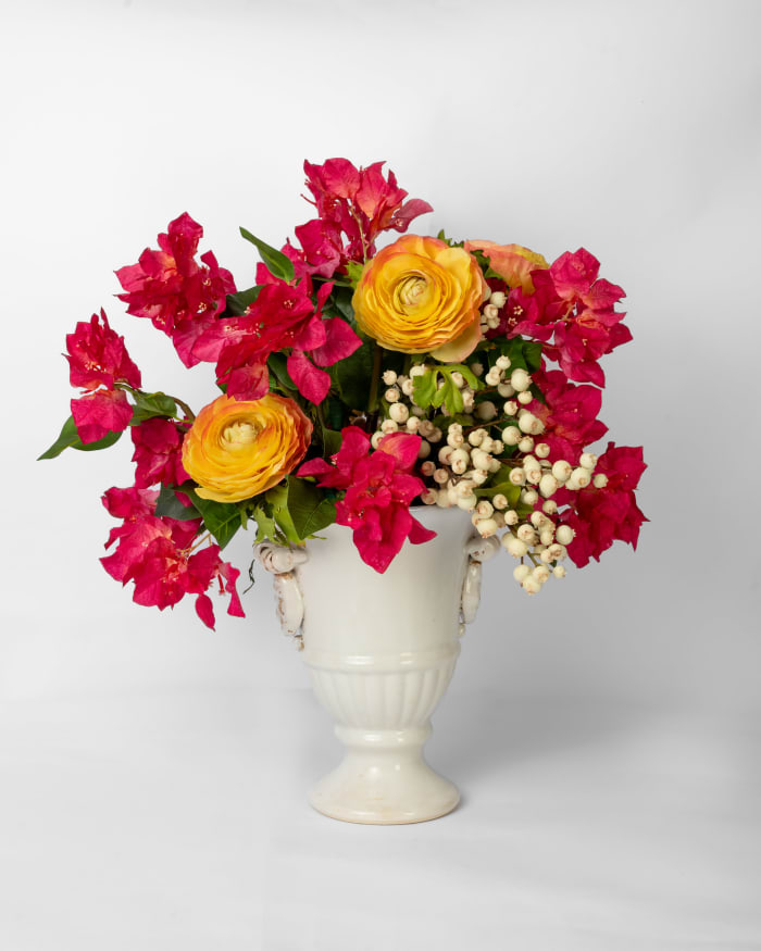 Bougainvillea & Ranaculus Silk Arrangement