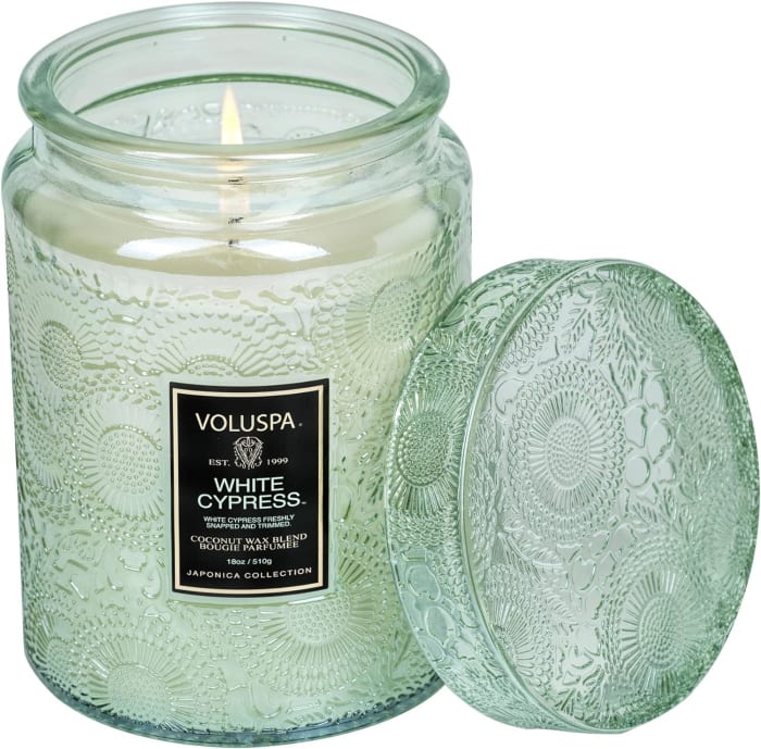 WHITE CYPRESS LARGE 18OZ JAR CANDLE