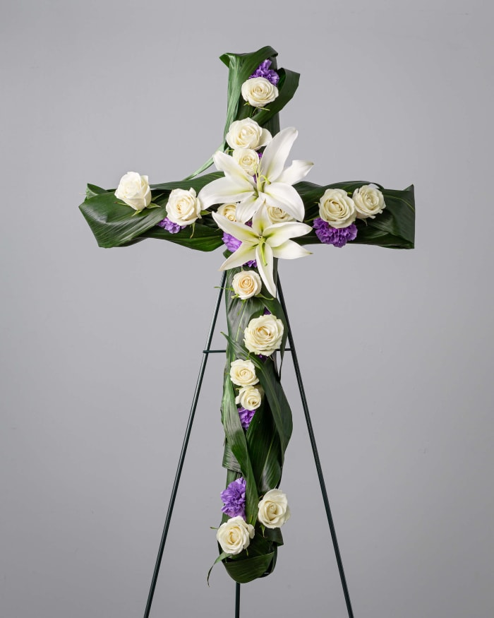 Lavender Serenity Standing Cross Spray