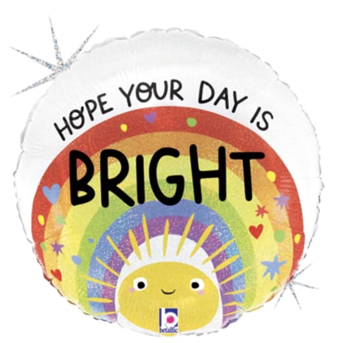 Bright Day Rainbow Sun Holographic Balloon