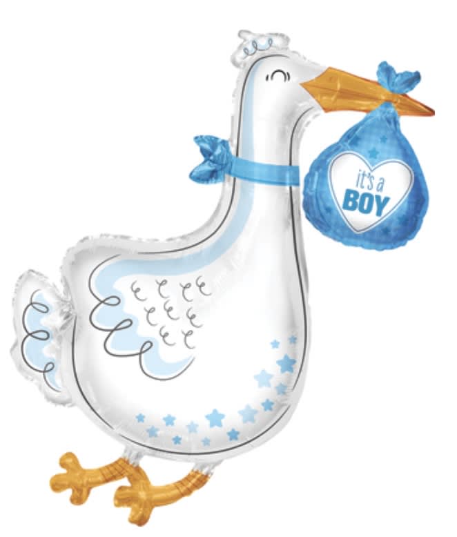 36 Inch It's A Boy Stork Balloon