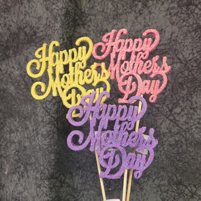 GAPick343910 - Wood & Glitter Mothers Day Pick