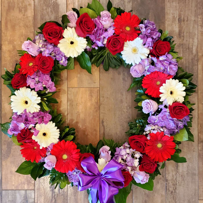 Rose, Gerbera & Hydrangea Wreath