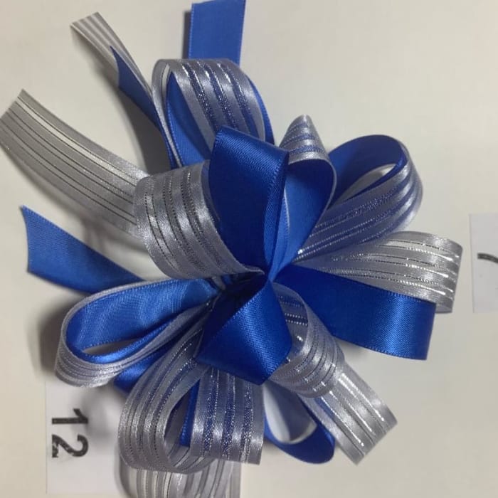 Royal Blue Satin With Silver Ribbon ***Pick Up Only***