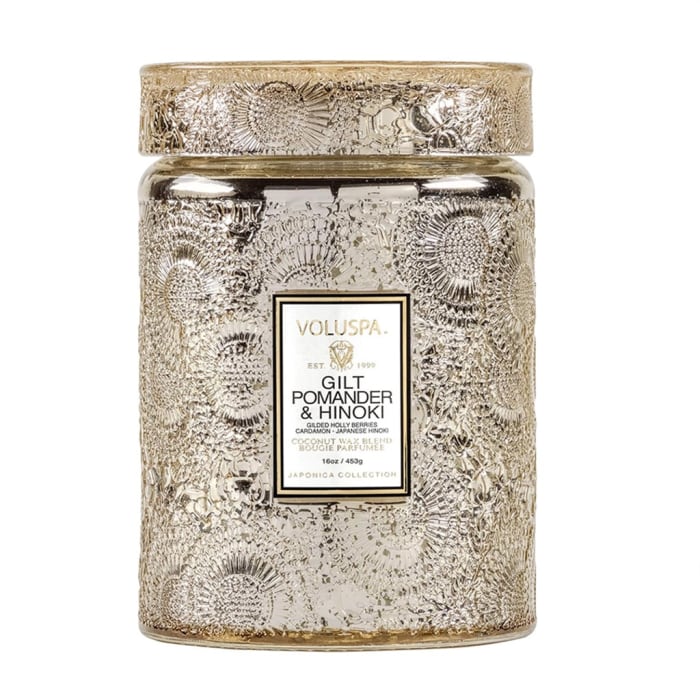 GILT POMANDER & HINOKI LARGE 18OZ JAR CANDLE