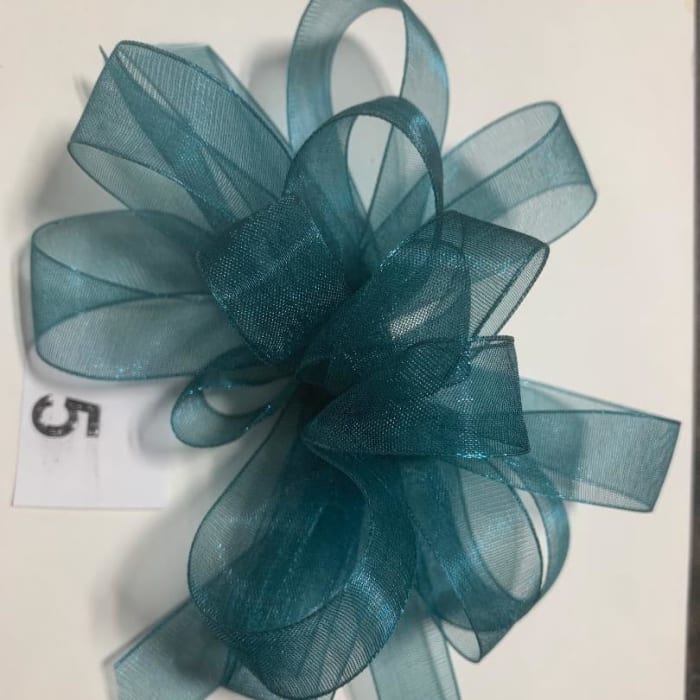 Teal Sheer Ribbon Wrist Corsage ***Pick Up Only***