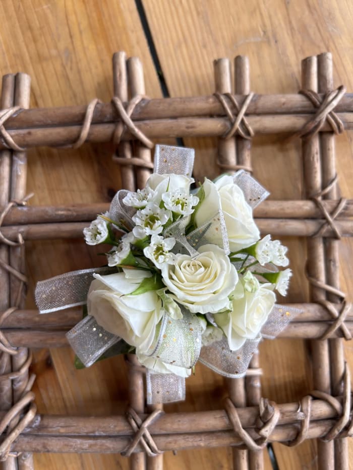 White Spray Rose Corsage