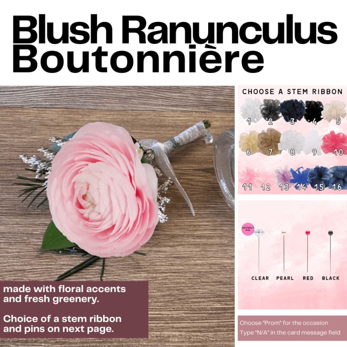 Blush Ranunculus Boutonniere