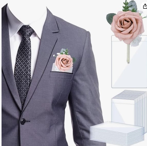 Pocket Boutonniere Sleeve for Boutonniere Pocket Square No Lapel Pin Required