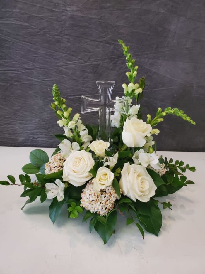 WHITE GARDEN SYMPATHY CROSS