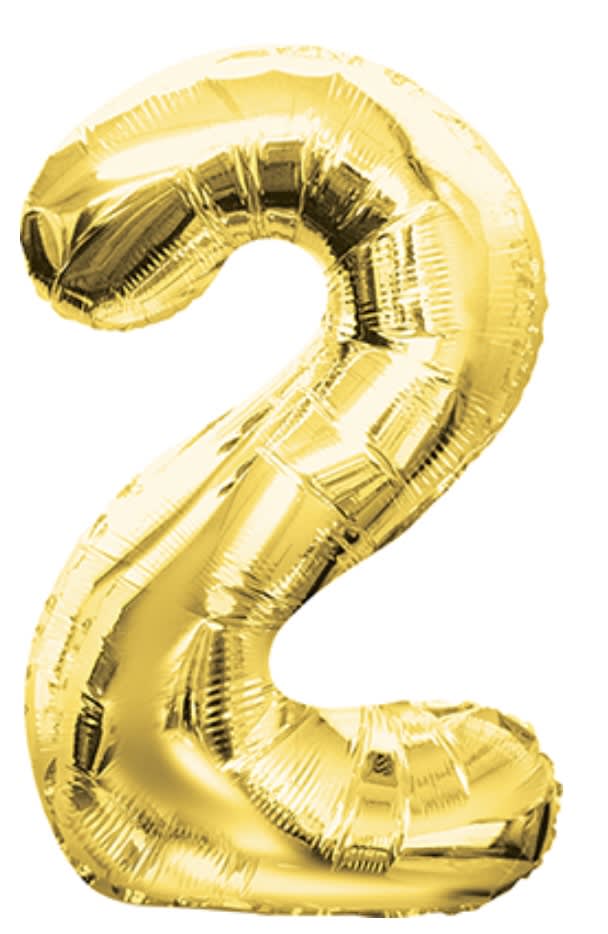 34 Inch Gold Number 2 Balloon