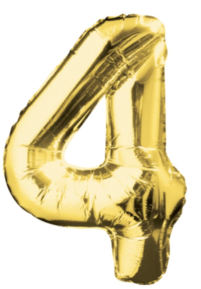 34 Inch Gold Number 4 Balloon