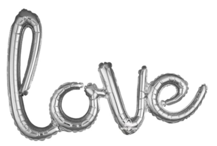 31 Inch Love Silver Script Balloon