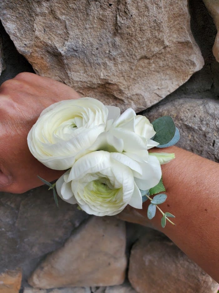 Ivory Ranunculus Wrist Corsage
