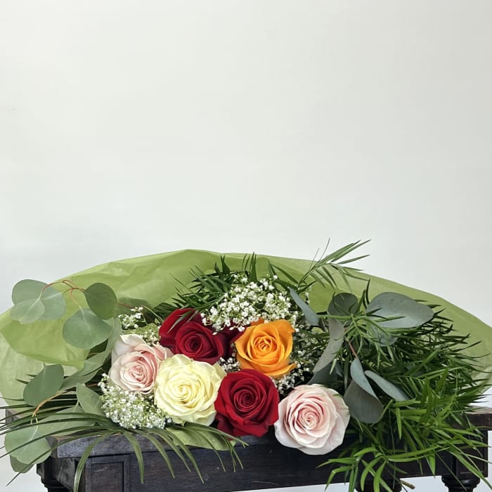 Mixed Colored Roses WRAPPED