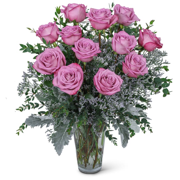 One Dozen Angelic Lavender Roses