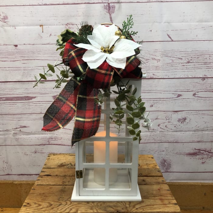 Plaid Winter Dreams Silk (Artificial) Lantern