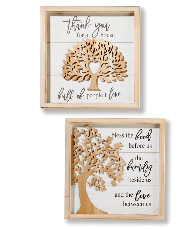 Framed Sentiment Sign w/ Laser Cut Tree
