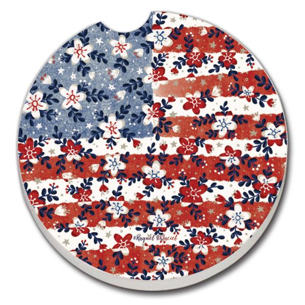 Car Coaster - Patriotic Floral