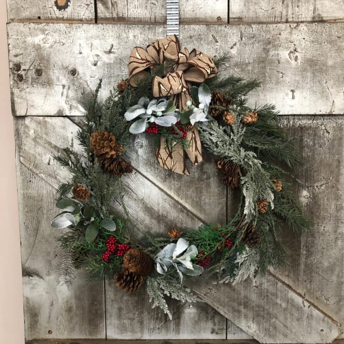 Evergreen Frost Silk (Artificial) Wreath