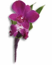 Perfect Purple Orchid Boutonniere