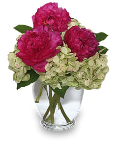 Glorious Magenta Vase Of Flowers