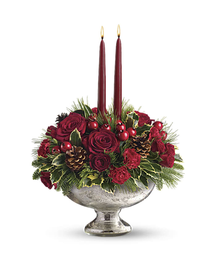 Teleflora's Mercury Glass Bowl Bouquet