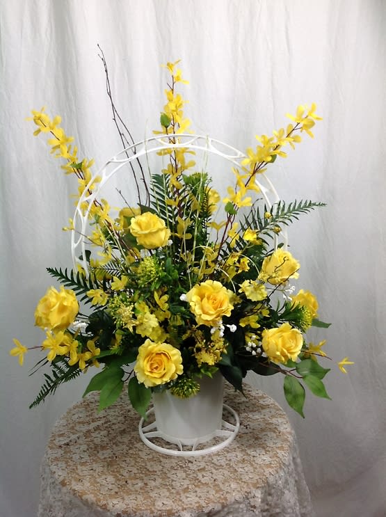 Silk Sympathy Basket Yellows