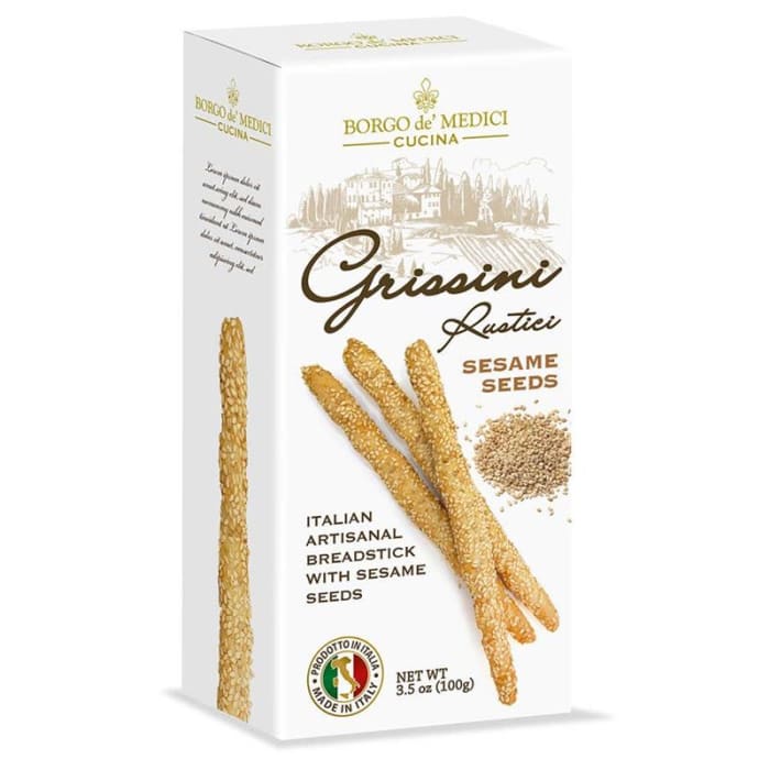 Italian artisanal breadsticks  with sesame seeds