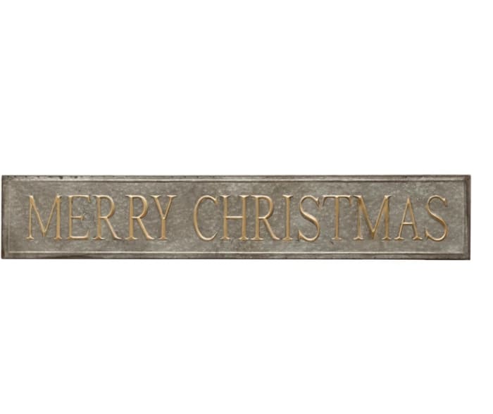 Merry Christmas Embossed Metal Wall Decor