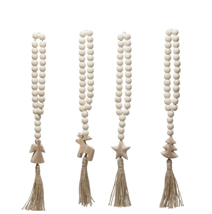 Beads with Seasonal Icon and Jute Tassel