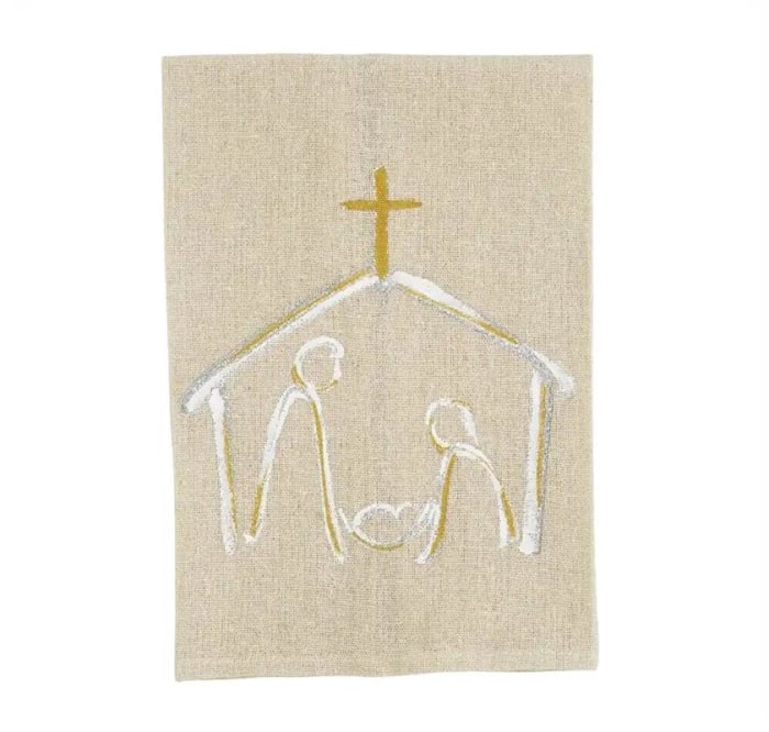 Nativity Hand painted towel