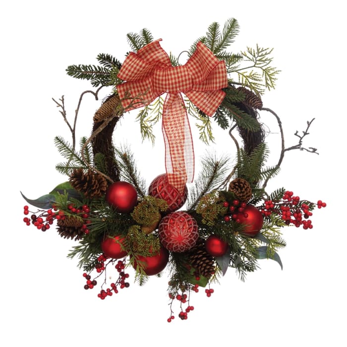 Faux Pine and Twig Wreath