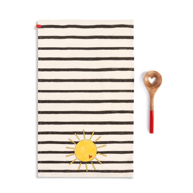 Kitchen tea towel with sunshine