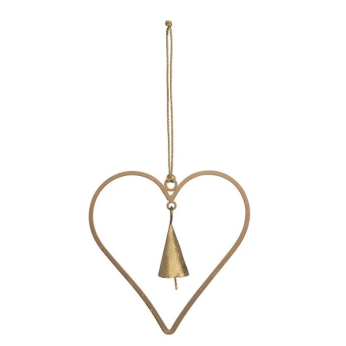 Metal Heart Ornament with Bell