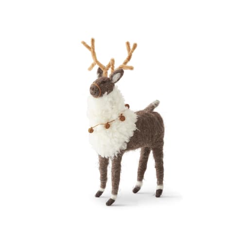 Wool Reindeer w/Bells 6.5"