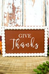 Give Thanks Wood Bead Sign