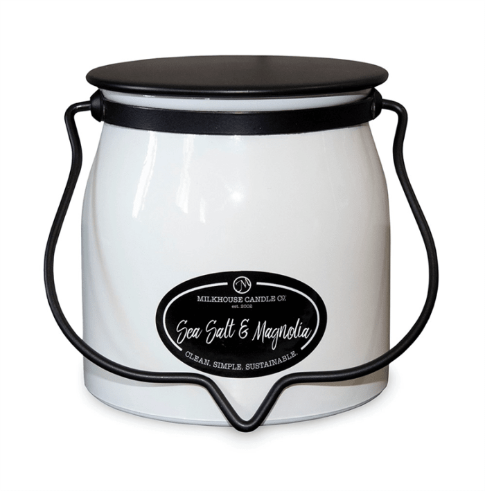 Butter Jar 16 oz:  Sea Salt & Magnolia