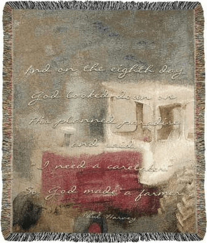 God Made a Farmer Tapestry Throw