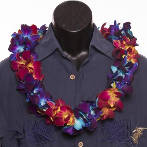 Double lei Blue/yellow/ green-Bambay